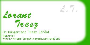 lorant tresz business card